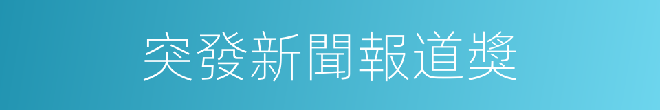 突發新聞報道獎的同義詞