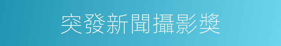 突發新聞攝影獎的同義詞