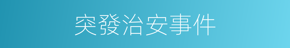 突發治安事件的同義詞