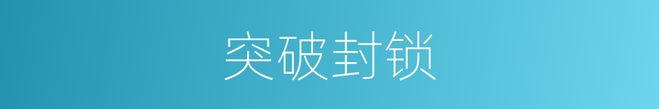 突破封锁的同义词