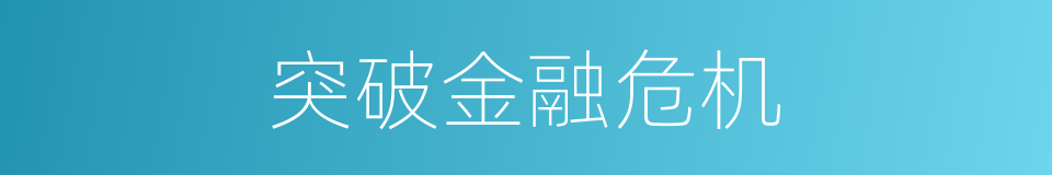 突破金融危机的同义词