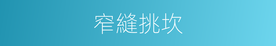 窄縫挑坎的同義詞