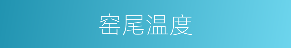 窑尾温度的同义词