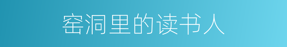 窑洞里的读书人的同义词