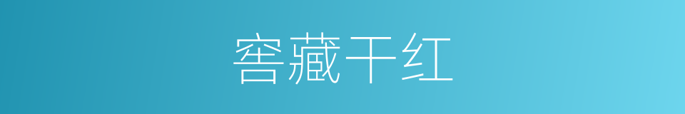 窖藏干红的同义词