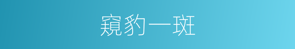 窺豹一斑的意思