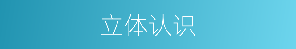 立体认识的同义词