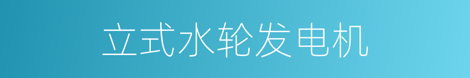 立式水轮发电机的同义词