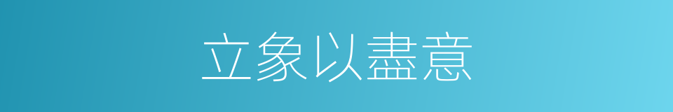 立象以盡意的同義詞