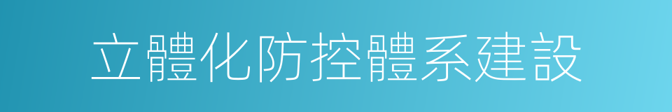 立體化防控體系建設的同義詞