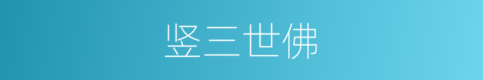 竖三世佛的同义词
