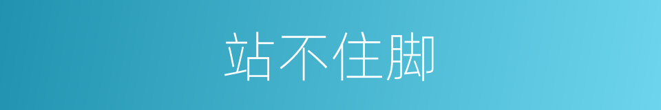 站不住脚的意思