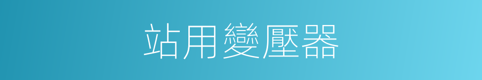 站用變壓器的同義詞