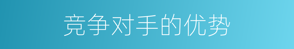 竞争对手的优势的同义词