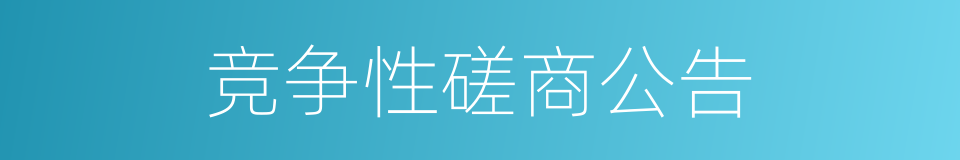 竞争性磋商公告的同义词