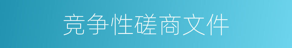 竞争性磋商文件的同义词