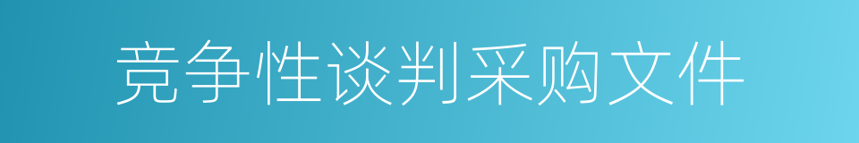 竞争性谈判采购文件的同义词