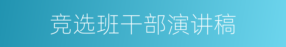 竞选班干部演讲稿的同义词