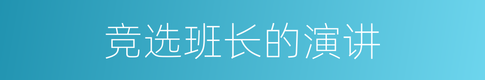 竞选班长的演讲的同义词