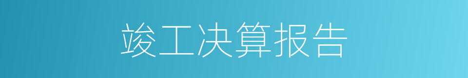 竣工决算报告的同义词