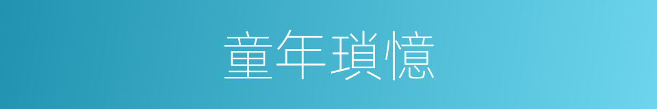 童年瑣憶的同義詞