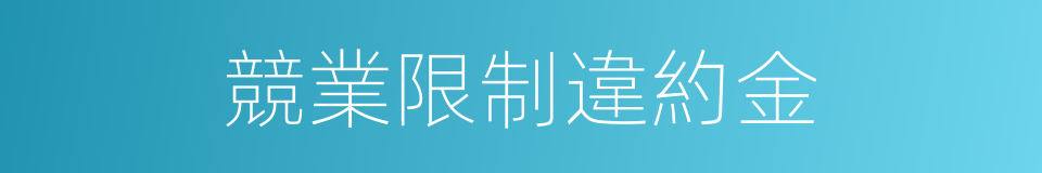 競業限制違約金的同義詞