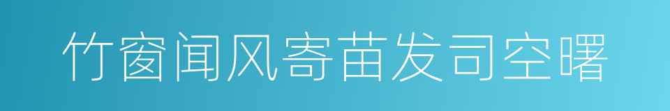 竹窗闻风寄苗发司空曙的同义词