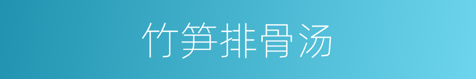 竹笋排骨汤的同义词