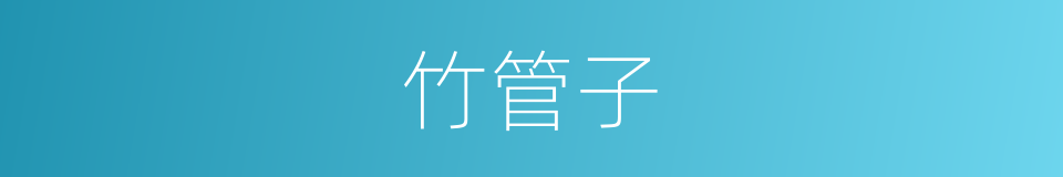 竹管子的意思
