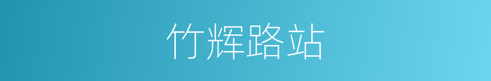 竹辉路站的同义词