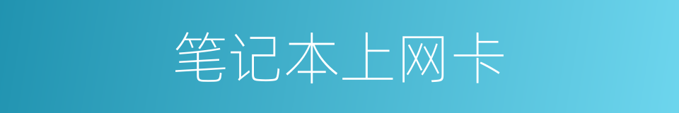 笔记本上网卡的同义词