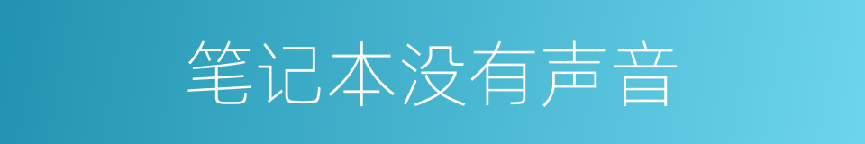 笔记本没有声音的同义词