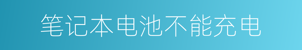 笔记本电池不能充电的同义词