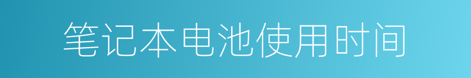 笔记本电池使用时间的同义词