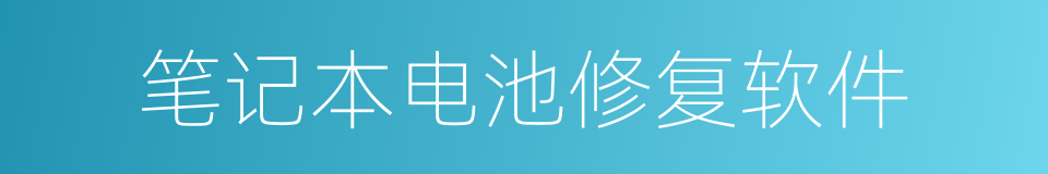 笔记本电池修复软件的同义词