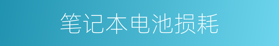 笔记本电池损耗的同义词