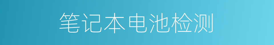 笔记本电池检测的同义词