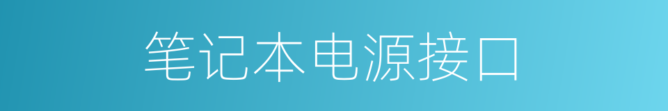 笔记本电源接口的同义词