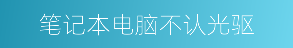 笔记本电脑不认光驱的同义词