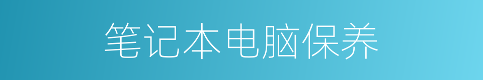 笔记本电脑保养的同义词