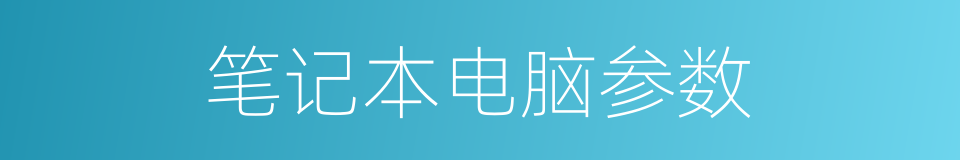 笔记本电脑参数的同义词