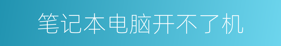 笔记本电脑开不了机的同义词