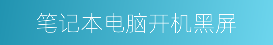 笔记本电脑开机黑屏的同义词