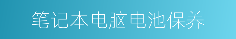 笔记本电脑电池保养的同义词