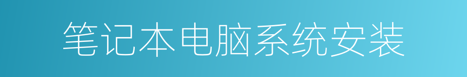 笔记本电脑系统安装的同义词