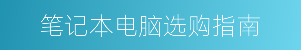 笔记本电脑选购指南的同义词