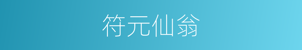 符元仙翁的同义词