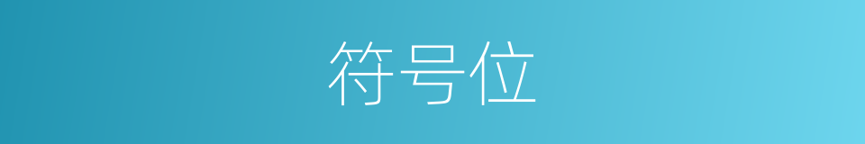 符号位的同义词
