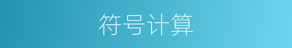符号计算的同义词