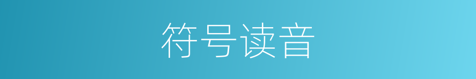符号读音的意思